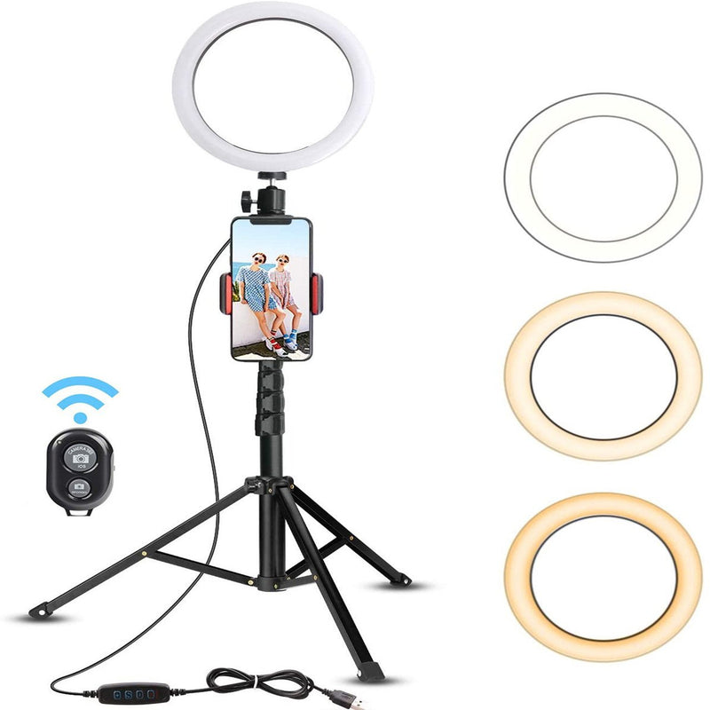Selfie Ring Light with Tripod Stand & Cell Phone Holder - Pinkyshop