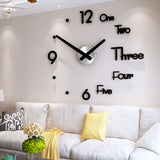 DIY 3D Wall Clock, Black Letters&Numbers - Pinkyshop