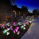 Lily Solar Garden Stake Lights (1 Pack of 4 Lilies) - Pinkyshop
