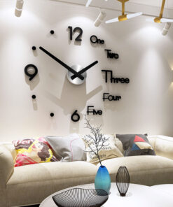 DIY 3D Wall Clock, Black Letters&Numbers - Pinkyshop