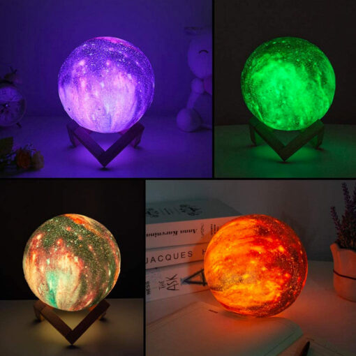 Moon and Galaxy Lamp - 16 Colors LED Night Light - Pinkyshop